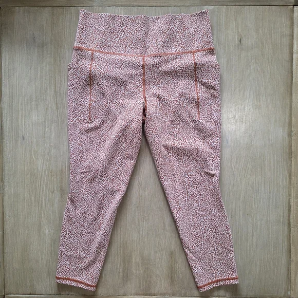 Athleta Salutation Stash Hi-Rise Leggings – Speckled Rust Print – Women’s Size L - Picture 3 of 13